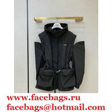 Prada windbreaker with Hoodie Black 2020