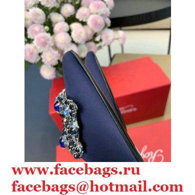 Roger Vivier Heel 6.5cm Flower Strass Buckle Pumps in Satin Dark Blue