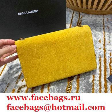 saint laurent Kate chain wallet with tassel in suede leather 501518 yellow