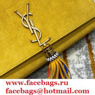 saint laurent Kate chain wallet with tassel in suede leather 501518 yellow