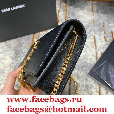 saint laurent small Kate chain wallet with tassel in smooth calfskin 452159 black/gold