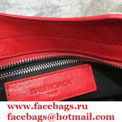 Balenciaga Classic Mini City Bag with Logo Strap Red