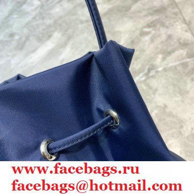 Balenciaga Wheel S Drawstring Bucket Bag Nylon Navy Blue