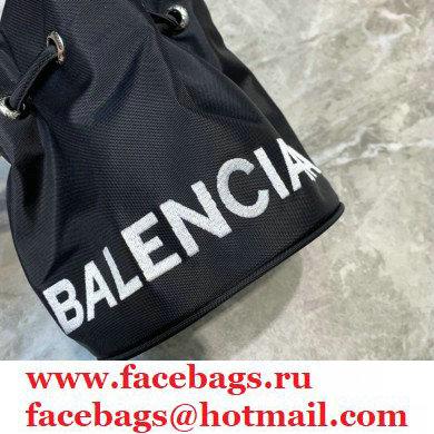 Balenciaga Wheel XXS Drawstring Bucket Bag Nylon Black