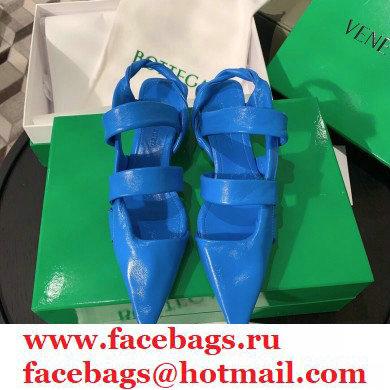 Bottega Veneta Heel 3cm BV POINT Slingback Shoes Blue 2020