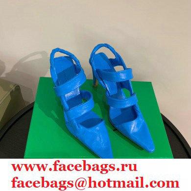 Bottega Veneta Heel 8.5cm BV POINT Slingback Shoes Blue 2020