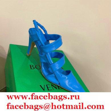 Bottega Veneta Heel 8.5cm BV POINT Slingback Shoes Blue 2020