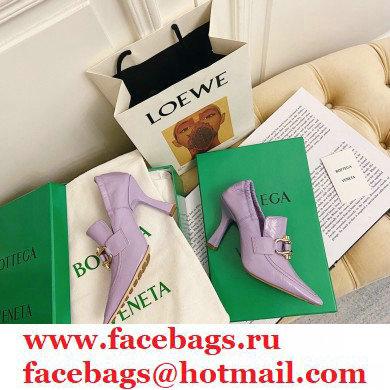 Bottega Veneta Heel 8.5cm THE MADAME Horsebit Pumps in Crush Nappa Lavender 2021