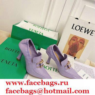 Bottega Veneta Heel 8.5cm THE MADAME Horsebit Pumps in Crush Nappa Lavender 2021