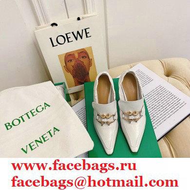 Bottega Veneta Heel 8.5cm THE MADAME Horsebit Pumps in Crush Nappa White 2021