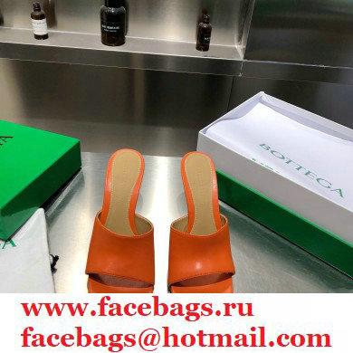 Bottega Veneta Heel 9cm Square Sole Stretch Mules Sandals Orange 2021