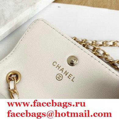 Chanel Crumpled Calfskin Waist Bag White 2021