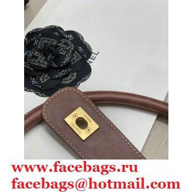 Chanel Denim Blue Tote Bag With Brown Edge 2021