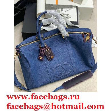 Chanel Denim Blue Travel Bowling Bag 2021