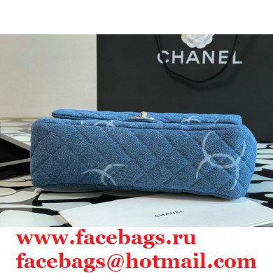 Chanel Denim Classic Flap Jumbo/Large Bag Blue 2021