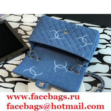 Chanel Denim Classic Flap Jumbo/Large Bag Blue 2021