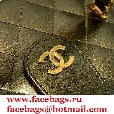 Chanel Get Round Vintage Vanity Case Bag Dark Green 2021