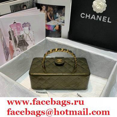 Chanel Get Round Vintage Vanity Case Bag Dark Green 2021