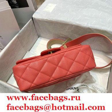 Chanel Grained Calfskin Flap Bag AS2273 Coral Pink 2021