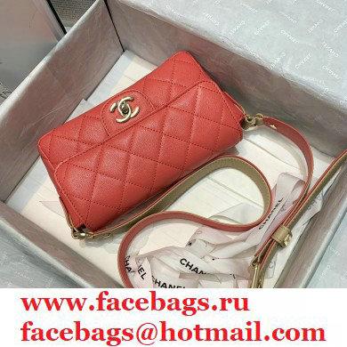 Chanel Grained Calfskin Flap Bag AS2273 Coral Pink 2021