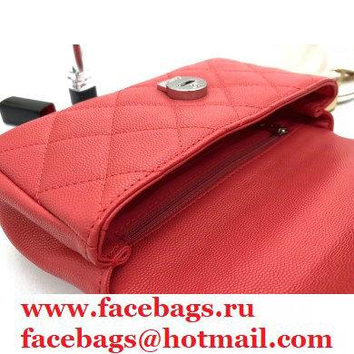 Chanel Grained Calfskin My Everything Small Flap Bag AS2302 Red 2021