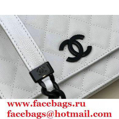 Chanel Grained Calfskin My Everything Wallet on Chain WOC Bag AP1954 White 2020