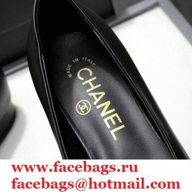 Chanel Heel 2cm Pearl Bow Grosgrain Ballerinas Black 2021