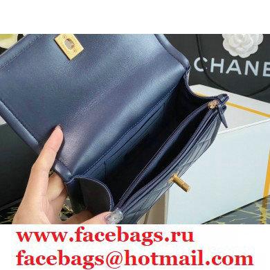 Chanel Lambskin CC Coin Wallet on Chain WOC Bag Navy Blue 2021