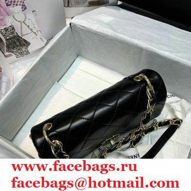 Chanel Lambskin Medium Flap Bag AS2318 Black 2021 - Click Image to Close