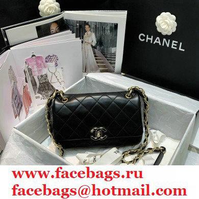 Chanel Lambskin Medium Flap Bag AS2318 Black 2021