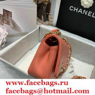 Chanel Lambskin Medium Flap Bag AS2318 Coral Pink 2021