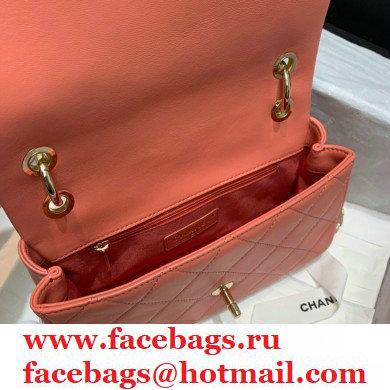 Chanel Lambskin Medium Flap Bag AS2318 Coral Pink 2021