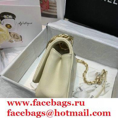 Chanel Lambskin Medium Flap Bag AS2318 Creamy 2021 - Click Image to Close