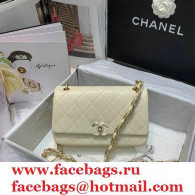 Chanel Lambskin Medium Flap Bag AS2318 Creamy 2021