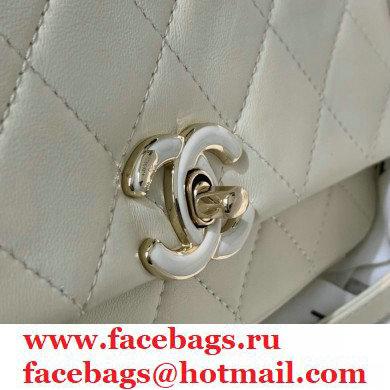 Chanel Lambskin Medium Flap Bag AS2318 Creamy 2021