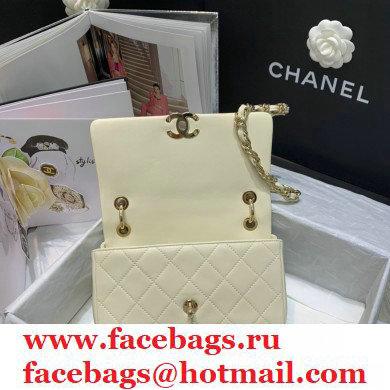 Chanel Lambskin Medium Flap Bag AS2318 Creamy 2021