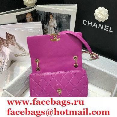 Chanel Lambskin Medium Flap Bag AS2318 Purple 2021