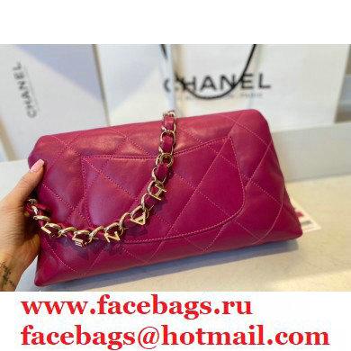 Chanel Lambskin Medium Flap Bag with Logo Strap AS2300 Purple 2021