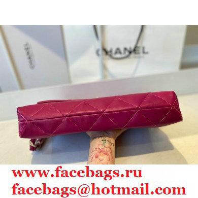 Chanel Lambskin Medium Flap Bag with Logo Strap AS2300 Purple 2021