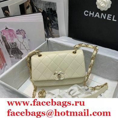 Chanel Lambskin Small Flap Bag AS2317 Creamy 2021