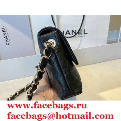 Chanel Lambskin Small Flap Bag with Logo Strap AS2299 Black 2021