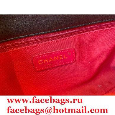 Chanel Lambskin Small Flap Bag with Logo Strap AS2299 Black 2021