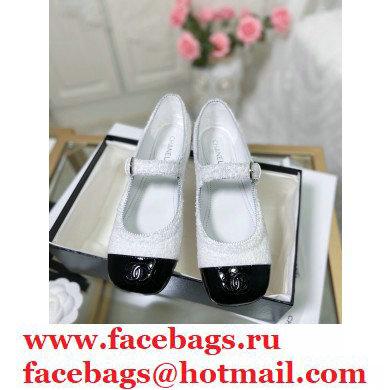 Chanel Mary Janes G36482 Fabric White 2021