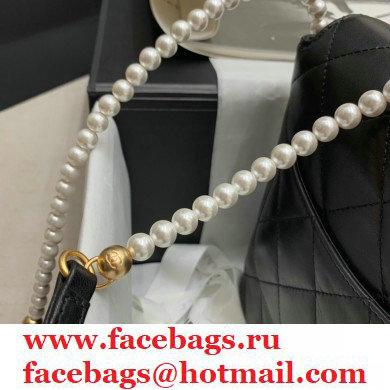 Chanel Pearl Around Flap Bag Black 2021