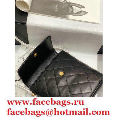 Chanel Pearl Around Flap Bag Black 2021