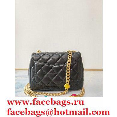 Chanel Resin Chain Lambskin Mini Flap Bag AS2379 Black 2021