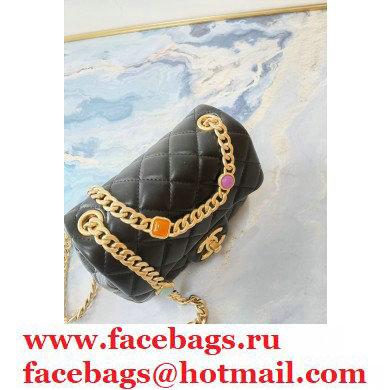 Chanel Resin Chain Lambskin Mini Flap Bag AS2379 Black 2021