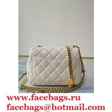 Chanel Resin Chain Lambskin Mini Flap Bag AS2379 Creamy 2021