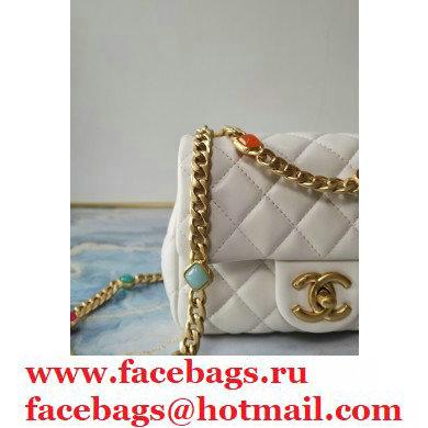 Chanel Resin Chain Lambskin Mini Flap Bag AS2379 Creamy 2021