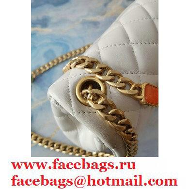 Chanel Resin Chain Lambskin Mini Flap Bag AS2379 Creamy 2021